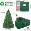 BALEINE 7.5 ft Christmas Tree Storage Bag, Heavy Duty 900D Oxford Fabric with Reinforced Handles and Dual Zippers Wide Opening, Extra Large Storage Container for Trees and Decorations (Black)(Green)