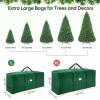 BALEINE 7.5 ft Christmas Tree Storage Bag, Heavy Duty 900D Oxford Fabric with Reinforced Handles and Dual Zippers Wide Opening, Extra Large Storage Container for Trees and Decorations (Black)(Green)
