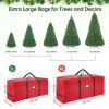 BALEINE 7.5 ft Christmas Tree Storage Bag, Heavy Duty 900D Oxford Fabric with Reinforced Handles and Dual Zippers Wide Opening, Extra Large Storage Container for Trees and Decorations (Black)(Red)