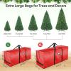 BALEINE 7.5 ft Christmas Tree Storage Bag, Heavy Duty Extra Large Artificial Christmas Tree Bag with Reinforced Handles and Dual Zippers Wide Opening (Gray, 7.5 ft)(Red)