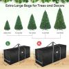 BALEINE 7.5 ft Christmas Tree Storage Bag, Heavy Duty Extra Large Artificial Christmas Tree Bag with Reinforced Handles and Dual Zippers Wide Opening (Gray, 7.5 ft)(Black)
