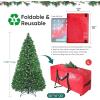 BALEINE 7.5 ft Rolling Christmas Tree Storage Bag, 2 Swivel Wheels for Easy Moving, Heavy Duty Extra Large Artificial Christmas Tree Bag with Reinforced Carry Handles and Fixed Buckle (Black)(Green)