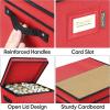 BALEINE Christmas Ornament Storage Box with Dividers, Premium Holiday Ornaments Storage Container Bin for Xmas Decorations (64 Ball, Green, Without Tray)(Red)