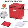 BALEINE Christmas Ornament Storage Box with Dividers, Premium Holiday Ornaments Storage Container Bin for Xmas Decorations (64 Ball, Grey, Without Tray)(Green)