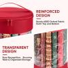 BALEINE Christmas Wrapping Paper Organizer Storage, 41″ Gift Wrapping Paper Storage Containers, Clear PVC with Durable 600D Oxford Fabric Gift Wrap Paper Holder Fits 18-25 Rolls, Golden(Golden)