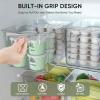 BALEINE Clear Plastic Storage Bins, Pantry Organization, BPA Free Stackable Refrigerator Organizers and Storage with Handles for Kitchen Fridge Cabinet Bathroom (4PK, 11×7.5×6)(6)