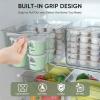 BALEINE Clear Plastic Storage Bins, Pantry Organization, BPA Free Stackable Refrigerator Organizers and Storage with Handles for Kitchen Fridge Cabinet Bathroom (4PK, 11×7.5×6)(8)