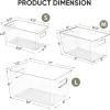 BALEINE Clear Plastic Storage Bins, Pantry Organization, BPA Free Stackable Refrigerator Organizers and Storage with Handles for Kitchen Fridge Cabinet Bathroom (4PK, 11×7.5×6)(8)