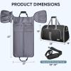 BALEINE Convertible Garment Bag with Shoe Compartment, 2 in 1 Carry on Garment Duffle Bags for Travel, Suit Bag for Men Women (Black)(Black)