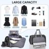 BALEINE Convertible Garment Bag with Shoe Compartment, 2 in 1 Carry on Garment Duffle Bags for Travel, Suit Bag for Men Women (Black)(Black)