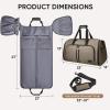 BALEINE Convertible Garment Bag with Shoe Compartment, 2 in 1 Carry on Garment Duffle Bags for Travel, Suit Bag for Men Women (Black)(Brown)