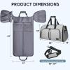 BALEINE Convertible Garment Bag with Shoe Compartment, 2 in 1 Carry on Garment Duffle Bags for Travel, Suit Bag for Men Women (Black)(Gray)