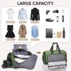 BALEINE Convertible Garment Bag with Shoe Compartment, 2 in 1 Carry on Garment Duffle Bags for Travel, Suit Bag for Men Women (Black)(Green)