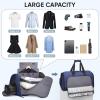 BALEINE Convertible Garment Bag with Shoe Compartment, 2 in 1 Carry on Garment Duffle Bags for Travel, Suit Bag for Men Women (Black)(Navy)