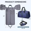 BALEINE Convertible Garment Bag with Shoe Compartment, 2 in 1 Carry on Garment Duffle Bags for Travel, Suit Bag for Men Women (Black)(Navy)
