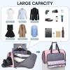 BALEINE Convertible Garment Bag with Shoe Compartment, 2 in 1 Carry on Garment Duffle Bags for Travel, Suit Bag for Men Women (Black)(Pink)