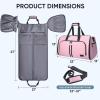 BALEINE Convertible Garment Bag with Shoe Compartment, 2 in 1 Carry on Garment Duffle Bags for Travel, Suit Bag for Men Women (Black)(Pink)