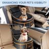 BALEINE Dog Car Seat for Small and Medium Dogs, Detachable Washable Pet Car Seat with Waterproof Bottom and 4 Storage Pockets, for Dogs Under 35 lbs (Black)(Black)