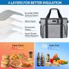 BALEINE Extra Large Soft Cooler Bag, Portable Leakproof Cooler, 40/60 Cans Volume for Beach, Camping, Kayaking, Travel, and Road Trips(Grey)