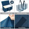 BALEINE Extra Large Storage Tote with Zippers & Carrying Handles, Heavy-Duty Oxford Fabric Moving Bags for Laundry, Space Saving, Storage, Spring Stroll(Blue)