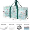 BALEINE Extra Large Storage Tote with Zippers & Carrying Handles, Heavy-Duty Oxford Fabric Moving Bags for Laundry, Space Saving, Storage, Spring Stroll(Spring Stroll)
