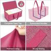 BALEINE Extra Large Storage Tote with Zippers & Carrying Handles, Heavy-Duty Oxford Fabric Moving Bags for Laundry, Space Saving, Storage, Spring Stroll(Berry Red)