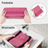 BALEINE Extra Large Storage Tote with Zippers & Carrying Handles, Heavy-Duty Oxford Fabric Moving Bags for Laundry, Space Saving, Storage, Spring Stroll(Berry Red)