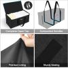 BALEINE Extra Large Storage Tote with Zippers & Carrying Handles, Heavy-Duty Oxford Fabric Moving Bags for Laundry, Space Saving, Storage, Spring Stroll(Black)