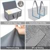 BALEINE Extra Large Storage Tote with Zippers & Carrying Handles, Heavy-Duty Oxford Fabric Moving Bags for Laundry, Space Saving, Storage, Spring Stroll(Gray)