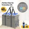 BALEINE Extra Large Utility Tote Bag with Wire Frame for Storage (Black, 22”x12”x10”)(Beige)