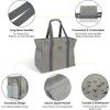 BALEINE Extra Large Utility Tote Bag with Wire Frame for Storage (Black, 22”x12”x10”)(Beige)