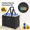 BALEINE Extra Large Utility Tote Bag with Wire Frame for Storage (Black, 22”x12”x10”)(Black)