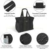 BALEINE Extra Large Utility Tote Bag with Wire Frame for Storage (Black, 22”x12”x10”)(Black)