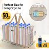 BALEINE Extra Large Utility Tote Bag with Wire Frame for Storage (Black, 22”x12”x10”)(Color Stripe)