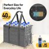 BALEINE Extra Large Utility Tote Bag with Wire Frame for Storage (Black, 22”x12”x10”)(Grey)