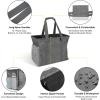 BALEINE Extra Large Utility Tote Bag with Wire Frame for Storage (Black, 22”x12”x10”)(Grey)