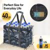 BALEINE Extra Large Utility Tote Bag with Wire Frame for Storage (Black, 22”x12”x10”)(Grey Camouflage)
