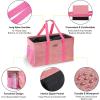 BALEINE Extra Large Utility Tote Bag with Wire Frame for Storage (Black, 22”x12”x10”)(Pink)