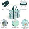 BALEINE Extra Large Utility Tote Bag with Wire Frame for Storage (Black, 22”x12”x10”)(Spring Stroll)
