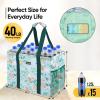 BALEINE Extra Large Utility Tote Bag with Wire Frame for Storage (Black, 22”x12”x10”)(Spring Stroll)