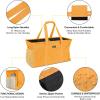 BALEINE Extra Large Utility Tote Bag with Wire Frame for Storage (Black, 22”x12”x10”)(Yellow)