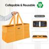 BALEINE Extra Large Utility Tote Bag with Wire Frame for Storage (Black, 22”x12”x10”)(Yellow)