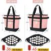BALEINE Large 45-Can Cooler Bags Insulated, PEVA Soft Cooler Tote Bag, Insulated Grocery Bags with Zippered Top (10.5 Gallon,Pink)(Orange)