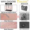 BALEINE Large Utility Tote Bag with Reinforced Bottom, Multi Pockets Foldable Tote Bag for Nurse, Travel, Work(Beige)