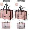 BALEINE Large Utility Tote Bag with Reinforced Bottom, Multi Pockets Foldable Tote Bag for Nurse, Travel, Work(Grey)