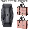 BALEINE Large Utility Tote Bag with Reinforced Bottom, Multi Pockets Foldable Tote Bag for Nurse, Travel, Work(Navy)