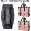 BALEINE Large Utility Tote Bag with Reinforced Bottom, Multi Pockets Foldable Tote Bag for Nurse, Travel, Work(Pink)