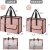 BALEINE Large Utility Tote Bag with Reinforced Bottom, Multi Pockets Foldable Tote Bag for Nurse, Travel, Work(Pink)