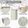 BALEINE Laundry Hamper with Lid, Tall Laundry Baskets with Bamboo Pull Handles, Large Laundry Bin with Internal Support (36 Gal/140L, Grey)(Antique Foliage)