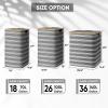 BALEINE Laundry Hamper with Lid, Tall Laundry Baskets with Bamboo Pull Handles, Large Laundry Bin with Internal Support (36 Gal/140L, Grey)(Grey Pinstripe)